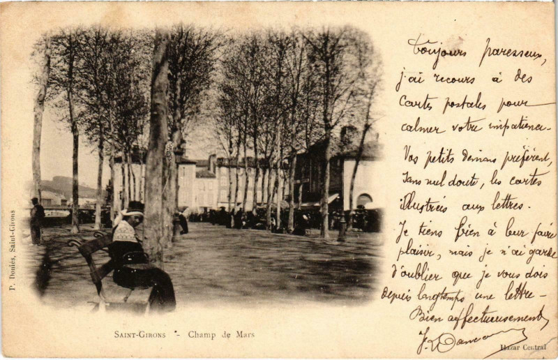 Carte postale ancienne St Girons Champ de Mars Ariege