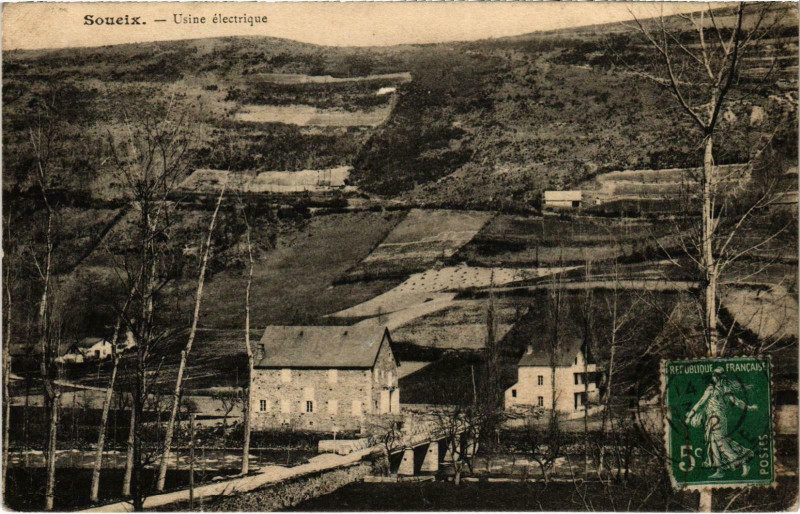 Carte postale ancienne Soueix Usine electrique Ariege