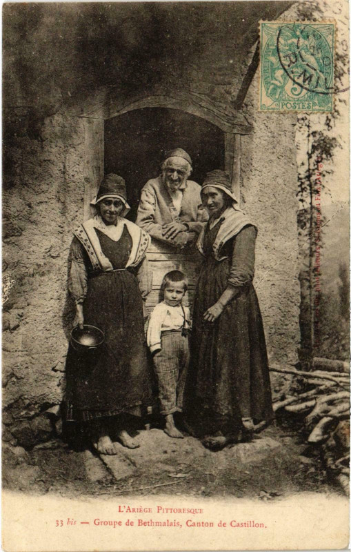 Carte postale ancienne Groupe de Bethmalais Ariege