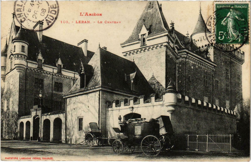 Carte postale ancienne Leran Le Chateau Ariege à Léran