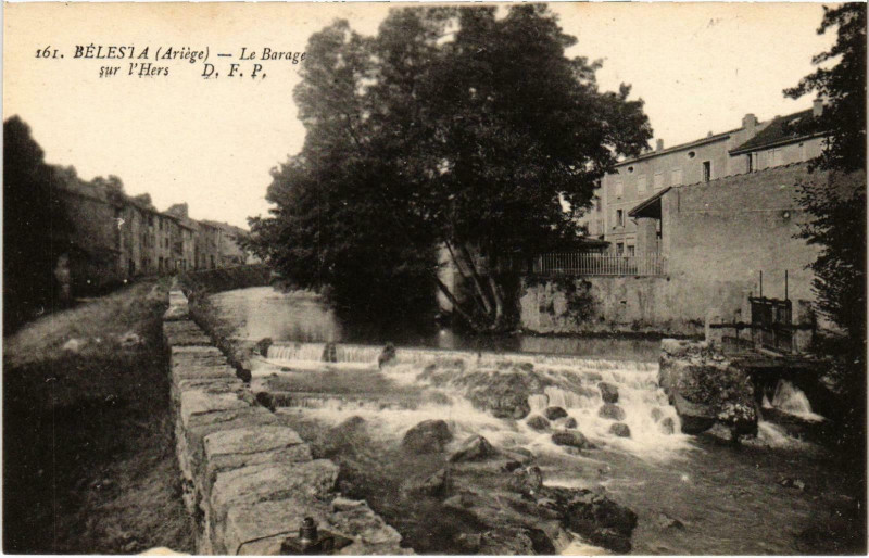 Carte postale ancienne Belesta Le Barage sur l'Hers Ariege à Bélesta