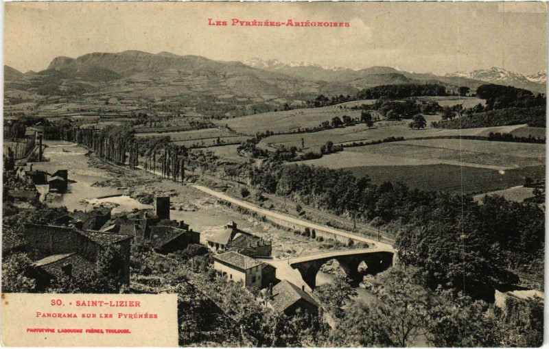 Carte postale ancienne Saint-Lizier Panorama Ariege à Saint-Lizier