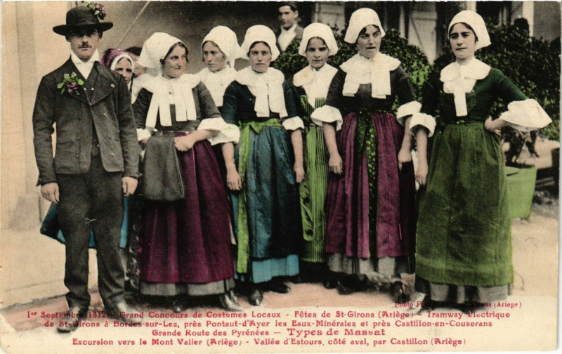 Carte postale ancienne 1er Septembre 1812 Grand Concours de Costumes Locaux - Fétes de... à Cos