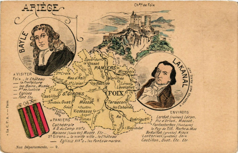 Carte postale ancienne Ariege - Nos Départements