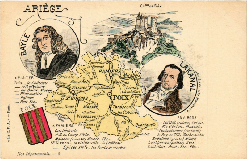 Carte postale ancienne Ariege - Nos Départements