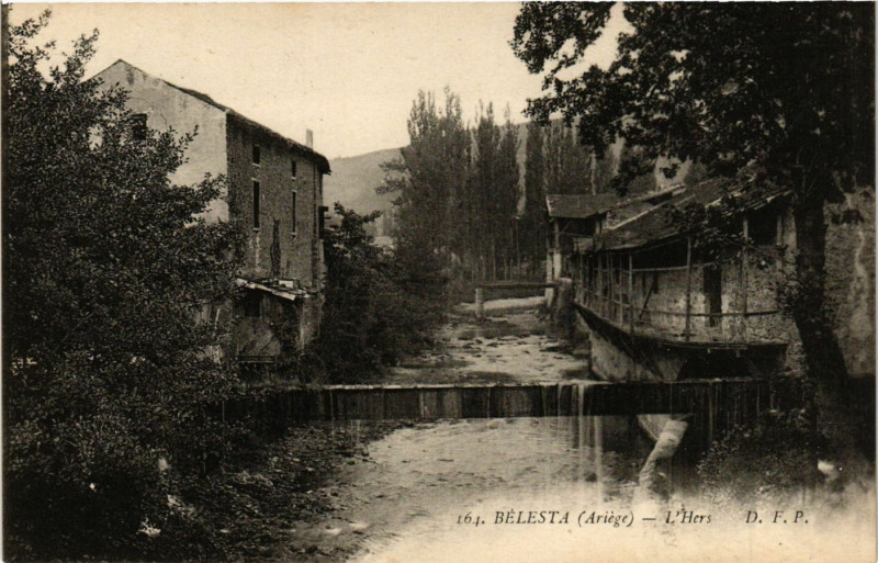 Carte postale ancienne Belesta (Ariege) - L'Hers à Bélesta