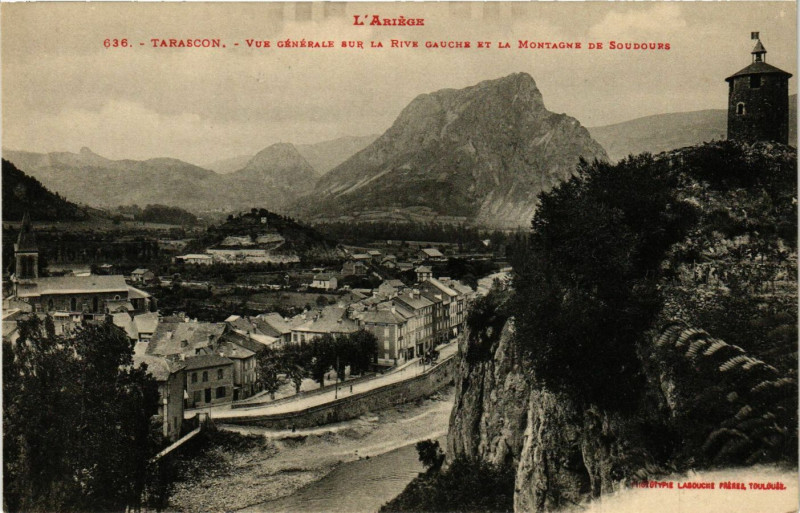 Carte postale ancienne L'Ariege - Tarascon - Vue Générale sur la Rive Gauche et la ..
