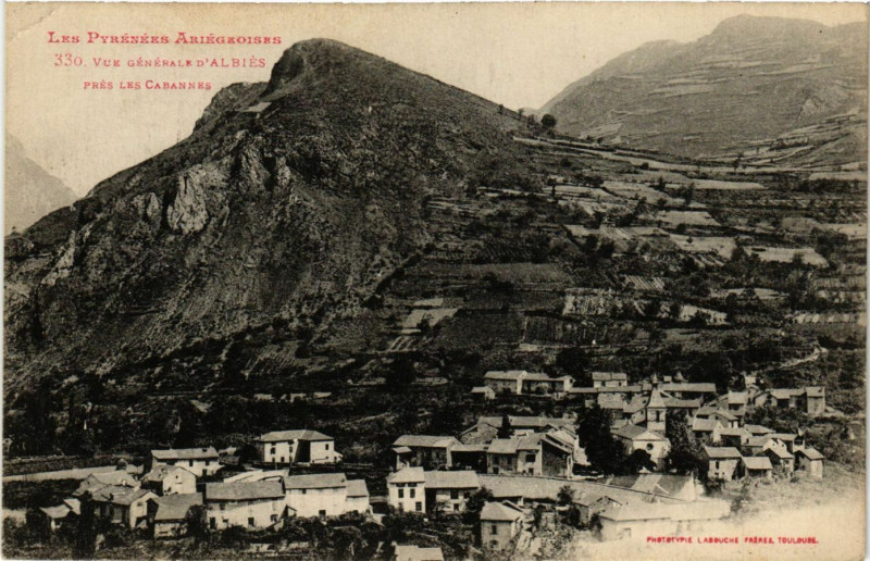 Carte postale ancienne Les Pyrénées .. - Vue générale d'Albiés pres les Cabannes aux Cabannes