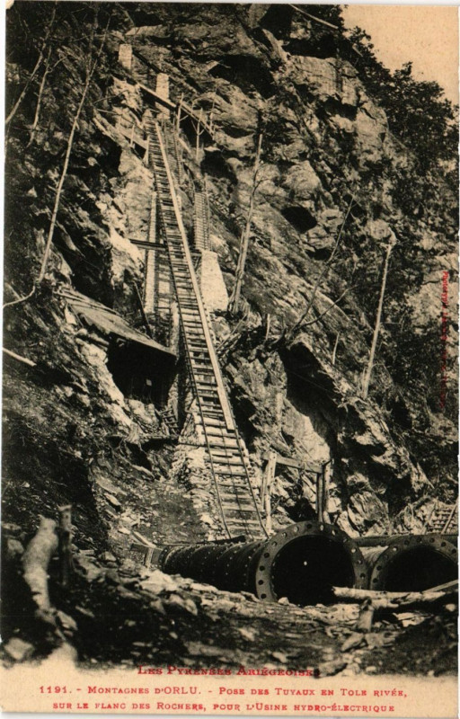Carte postale ancienne Les Pyrénées Ariegeoises-Montagnes d'Orlu - Poss des Tuvaux en Toel à Orlu