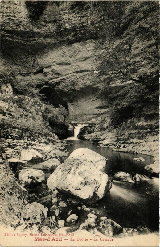 Carte postale ancienne Mas-d'Azil - La Grotte - Le Cascade