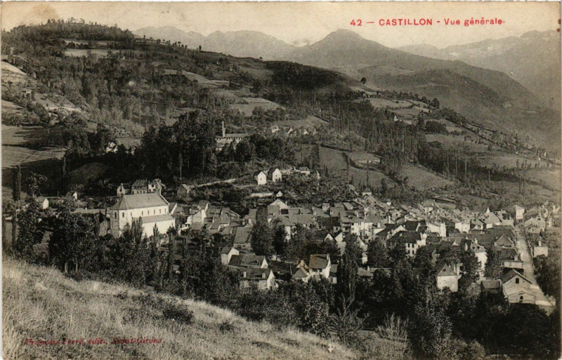Carte postale ancienne Castillon - Vue générale
