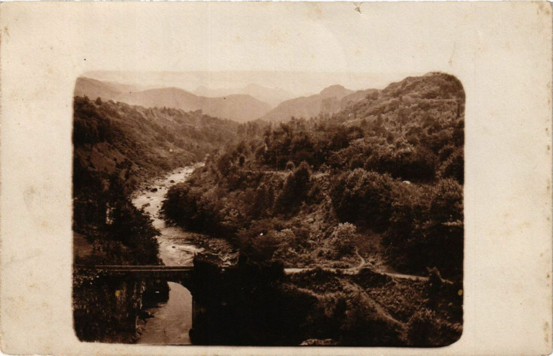 Carte postale ancienne Monvaulein-Mercus-Ganalet - Pont du Metle