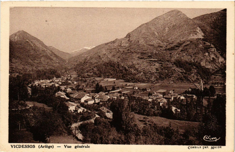 Carte postale ancienne Vic-Dessos (Ariege) - Vue générale