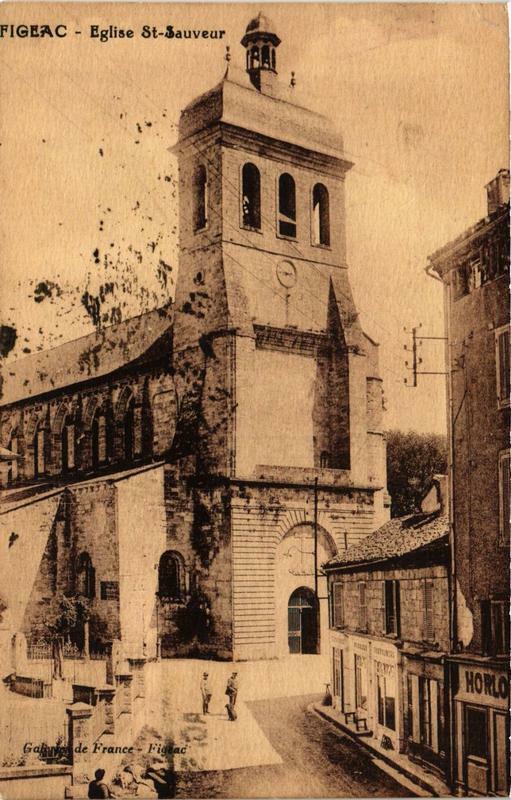 Carte postale ancienne Figeac Eglise Saint-Sauveur à Figeac