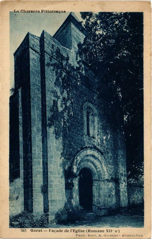 Carte postale ancienne Garat Facade de l'Eglise