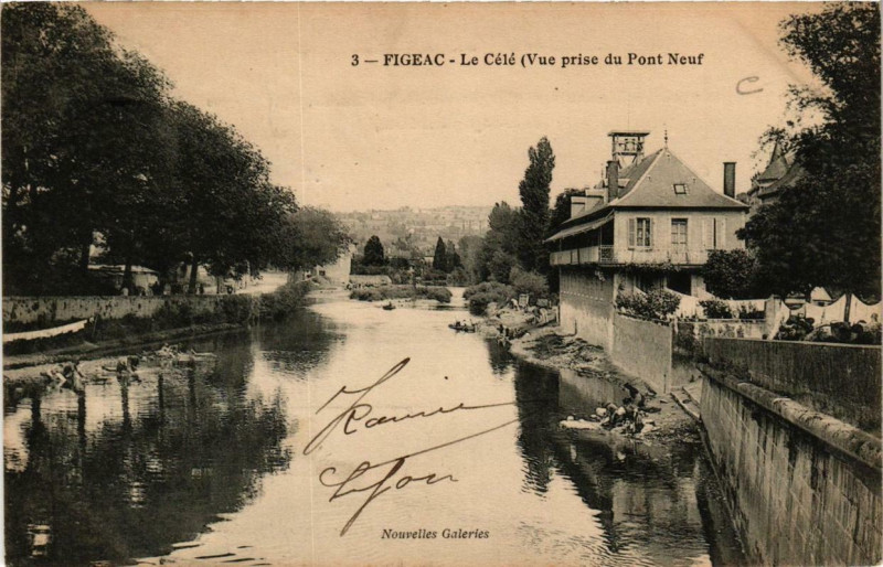 Carte postale ancienne Figeac Le Célé à Figeac