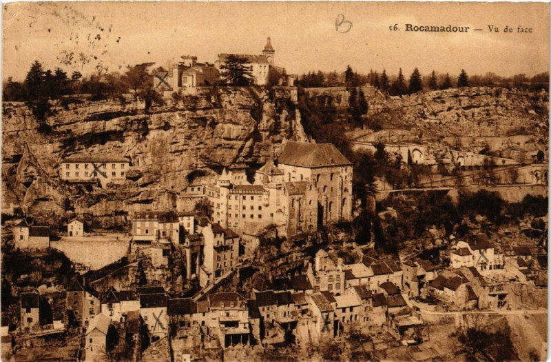 Carte postale ancienne Rocamadour Vu de face à Rocamadour