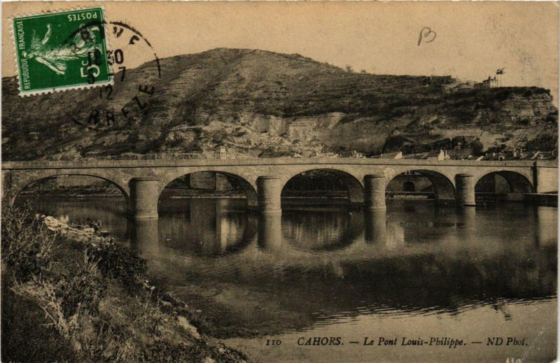 Carte postale ancienne Cahors Le Pont Louis Philippe à Cahors
