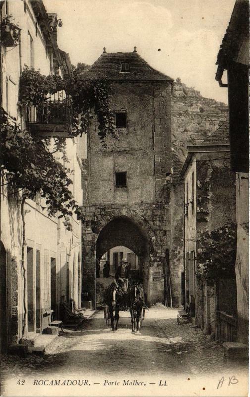 Carte postale ancienne Rocamadour Porte Malbec à Rocamadour