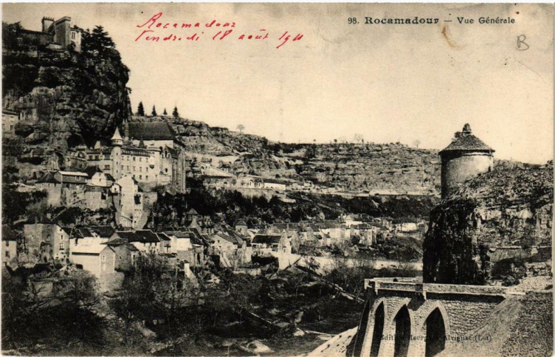 Carte postale ancienne Rocamadour Vue générale à Rocamadour