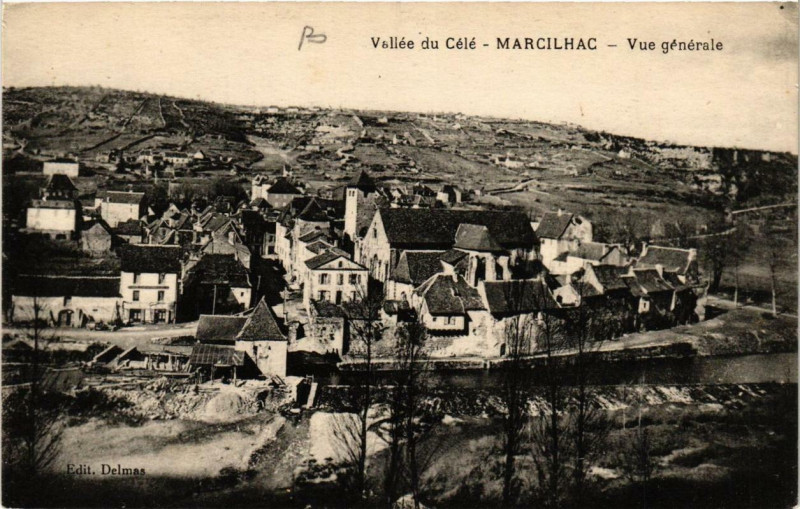Carte postale ancienne Marcilhac Vallée du Célé Vue générale