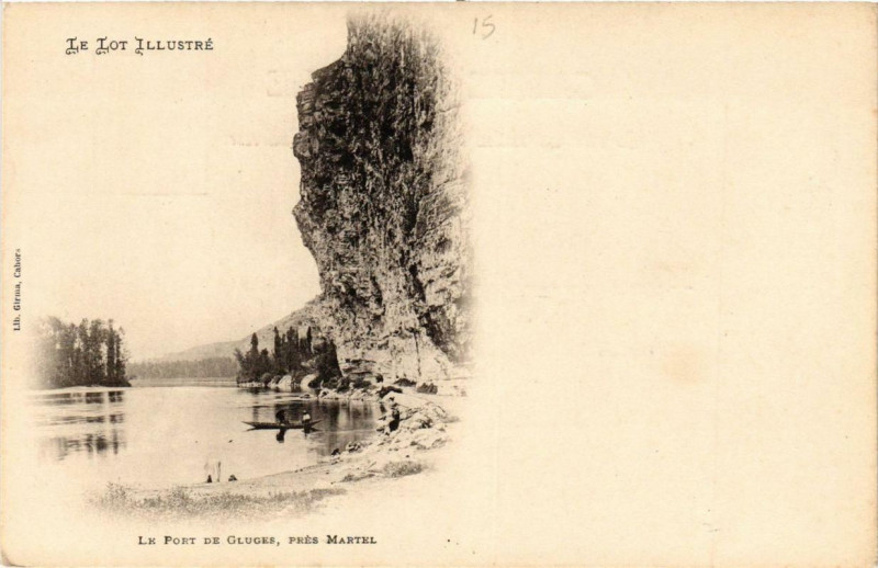 Carte postale ancienne Le Port de Gluges pres Martel à Martel