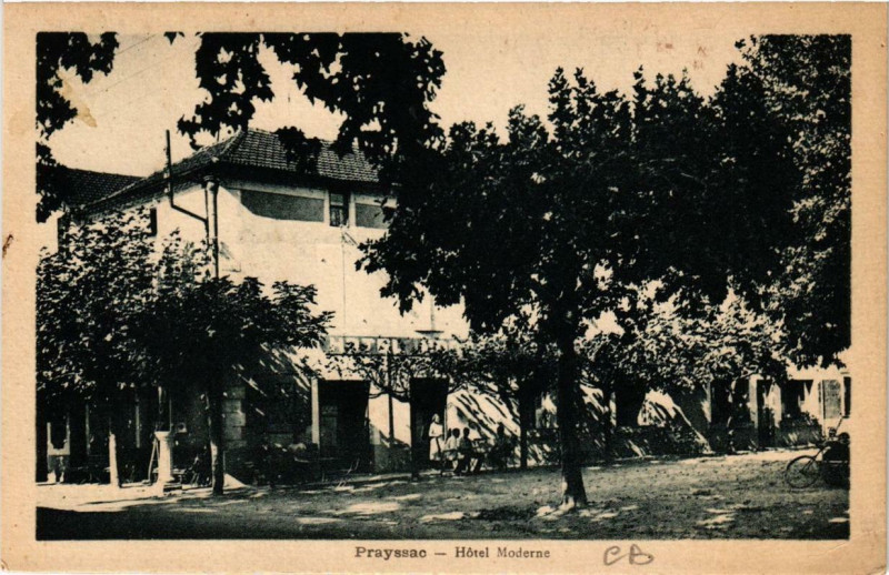 Carte postale ancienne Prayssac Hotel Moderne à Prayssac