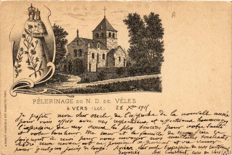 Carte postale ancienne Pelerinage de N.-D.de Veles a Vers