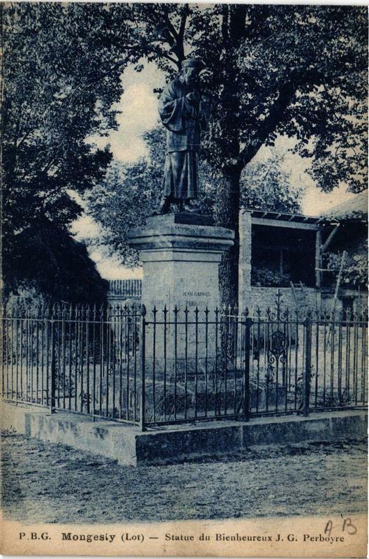 Carte postale ancienne Mongesty Statue du Bienheureux J.G.Perboyre