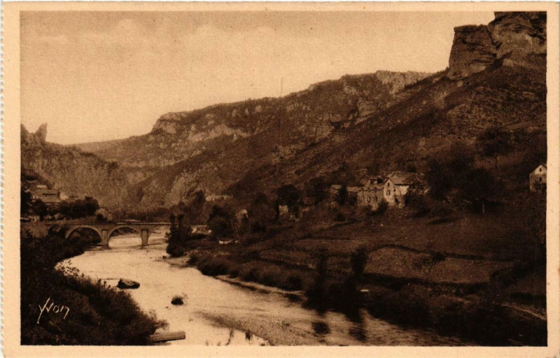 Carte postale ancienne Gorges du Tarn les Vignes