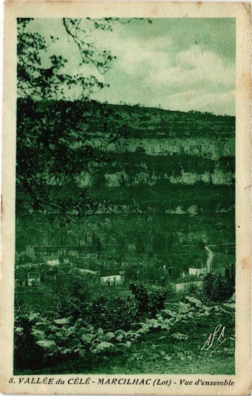 Carte postale ancienne Vallée du Célé-Marcilhac Vue d'ensemble