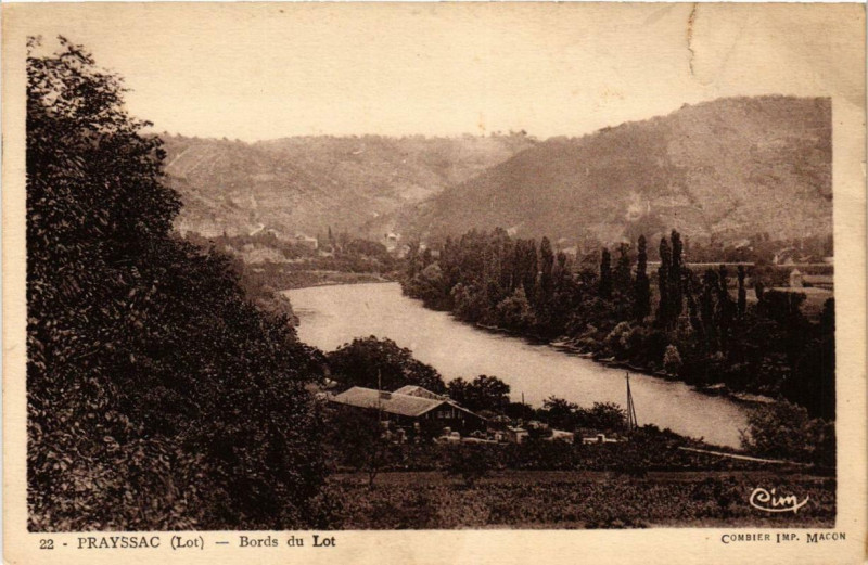 Carte postale ancienne Prayssac Bords du Lot à Prayssac