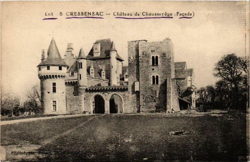 Carte postale ancienne Cressensac Chateau de Chaussenége