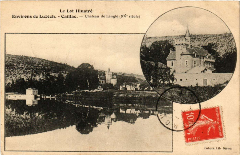 Carte postale ancienne Env. de Luzech - Caillac - Chateau de Langle à Luzech