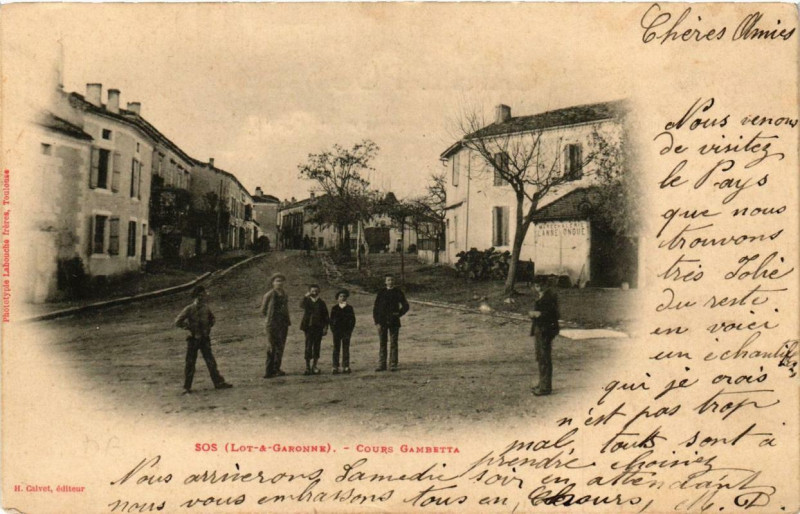 Carte postale ancienne Sos Cours Gambetta