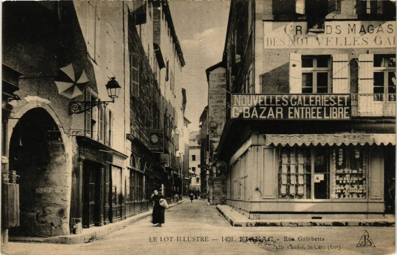 Carte postale ancienne Elceac - Rue Gambetta