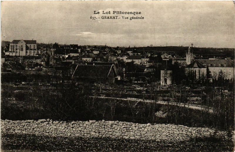Carte postale ancienne Gramat - Vue générale à Gramat
