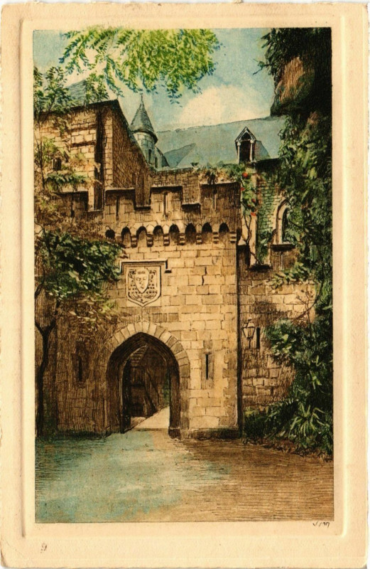 Carte postale ancienne Rocamadour - Sortie des Sanctuaires conduisant au Chemin de à Rocamadour