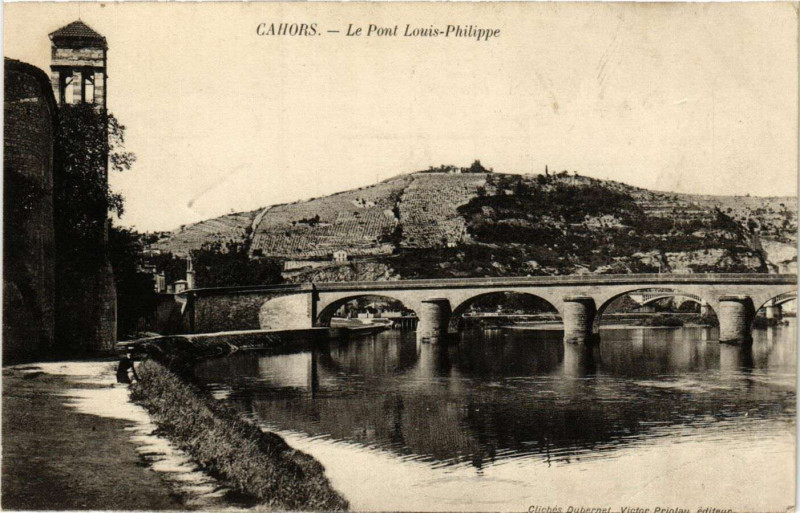 Carte postale ancienne Cahors - Le Pont Louis-Philippe à Cahors