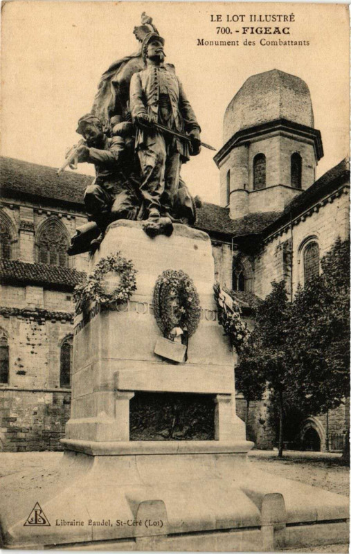 Carte postale ancienne Figeac - Mon. des Combattants à Figeac