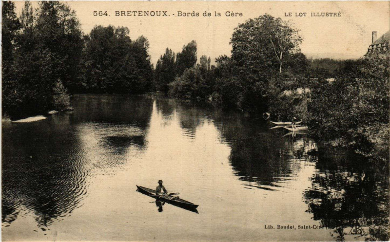 Carte postale ancienne Bretenoux - Bords de la Cere - Le Lot Illustre à Bretenoux
