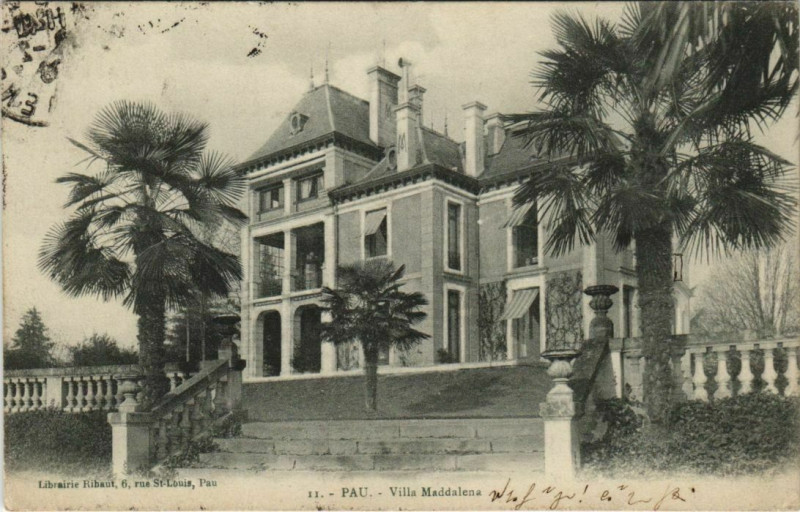 Carte postale ancienne Pau Villa Maddalena France à Pau