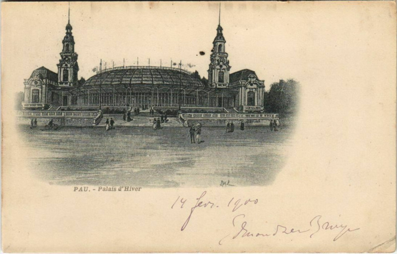 Carte postale ancienne Pau Palais d'Hiver France à Pau