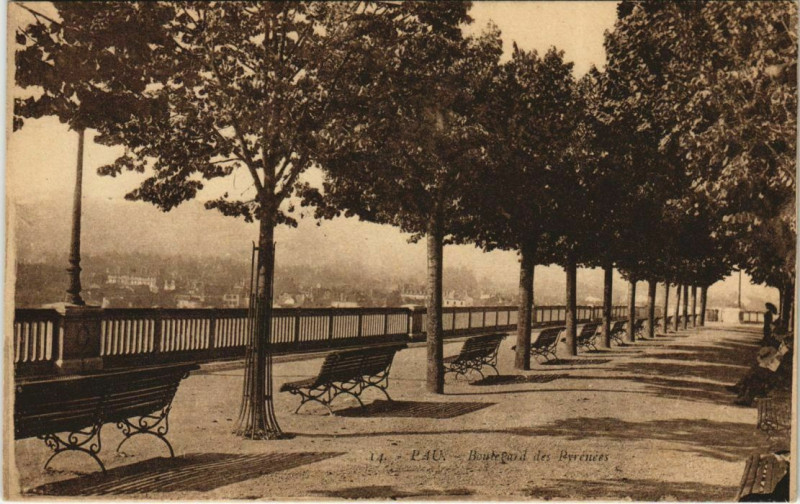 Carte postale ancienne Pau Boulevard des Pyrenees France à Pau