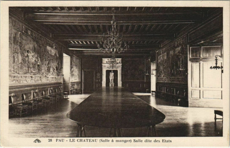 Carte postale ancienne Pau Le Chateau ,Salle dite des Etats France à Pau