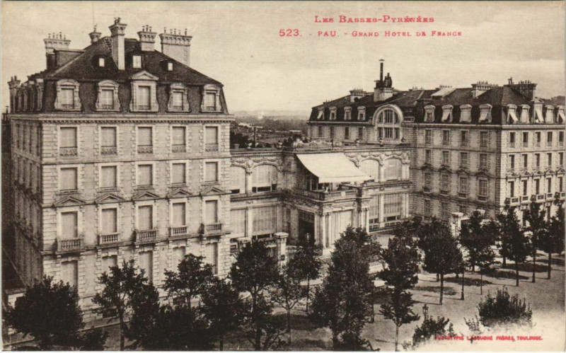 Carte postale ancienne Pau Grand Hotel de France France à Pau