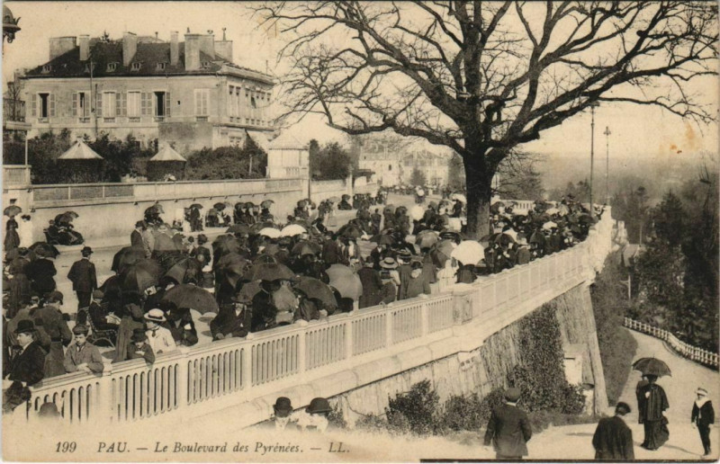Carte postale ancienne Pau Boulevard des Pyrenees France à Pau