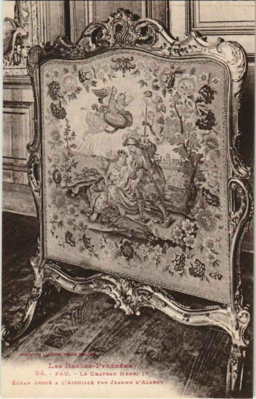 Carte postale ancienne Pau chateau Henri IV, Ecran Brode France à Pau