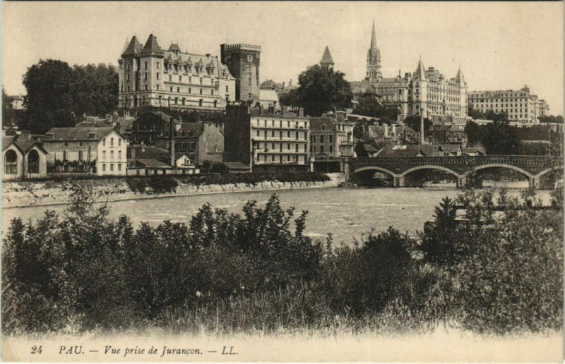 Carte postale ancienne Pau vue prise de Jurancon France à Pau