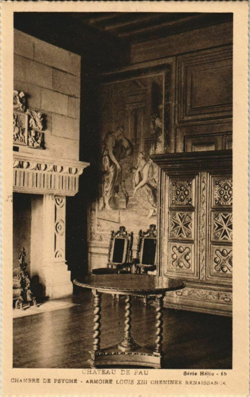 Carte postale ancienne Pau Le Chateau, Chambre de Psyche France à Pau